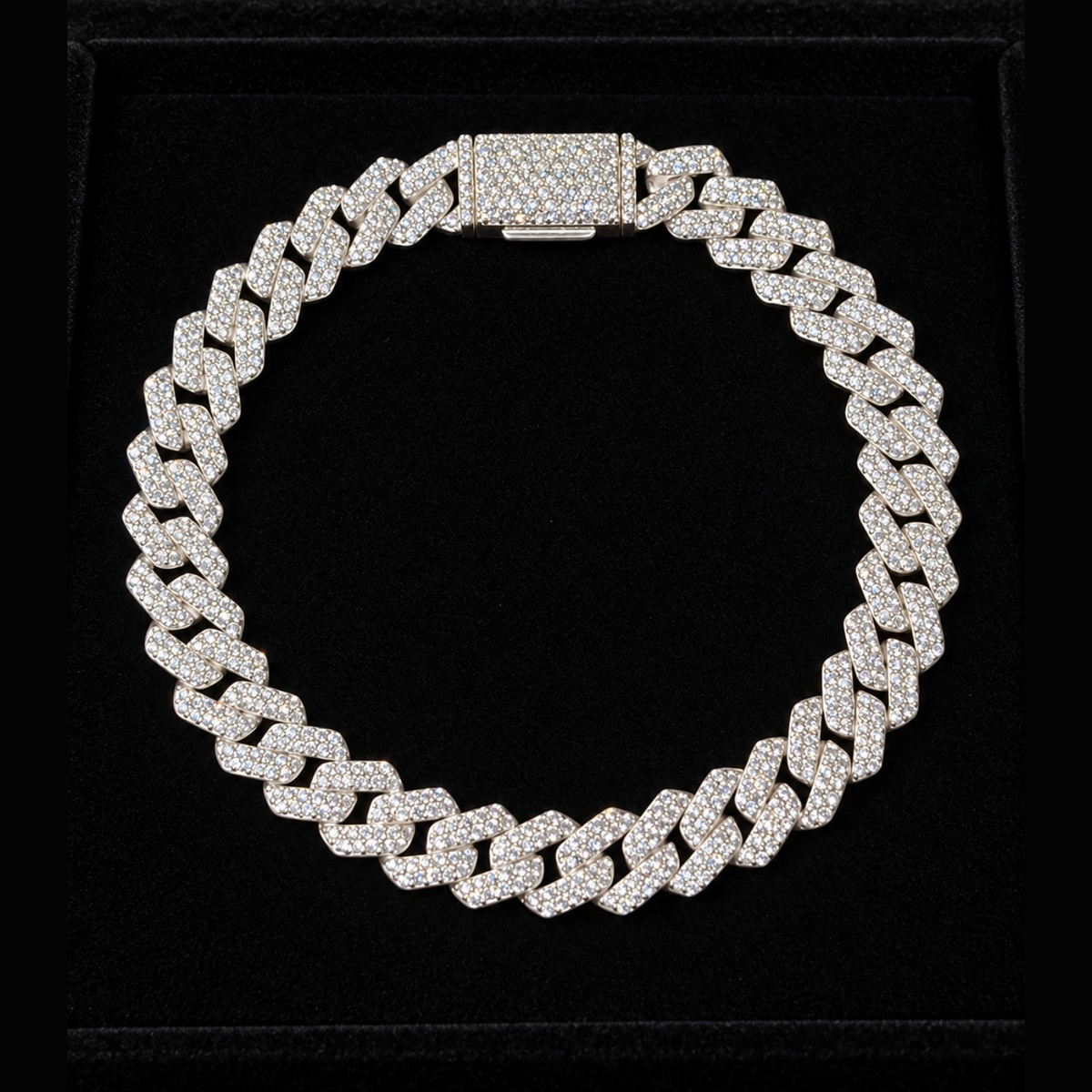 Pulso de plata .925 - Miami ice zirconia Suiza