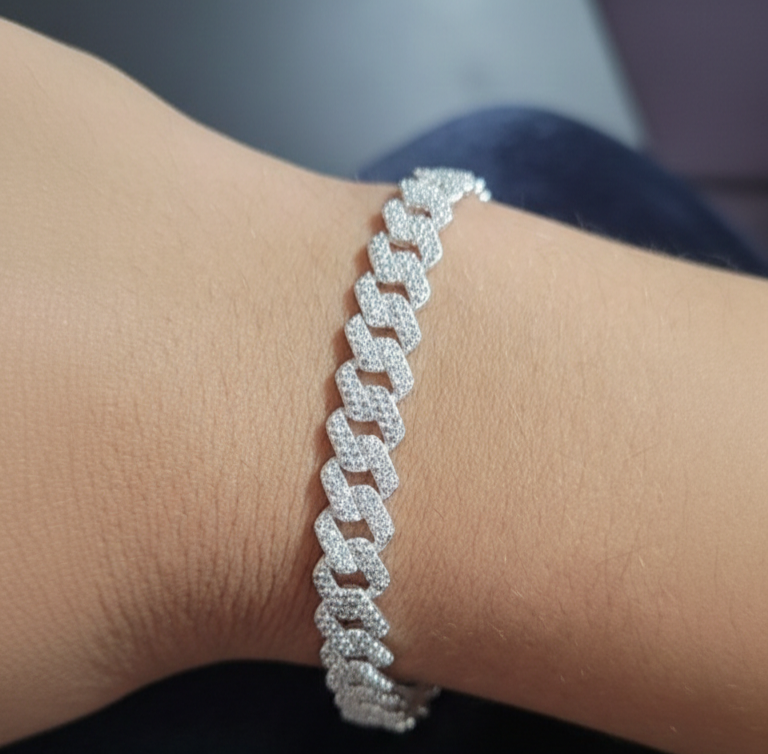 Pulso de plata .925 - Miami ice zirconia Suiza